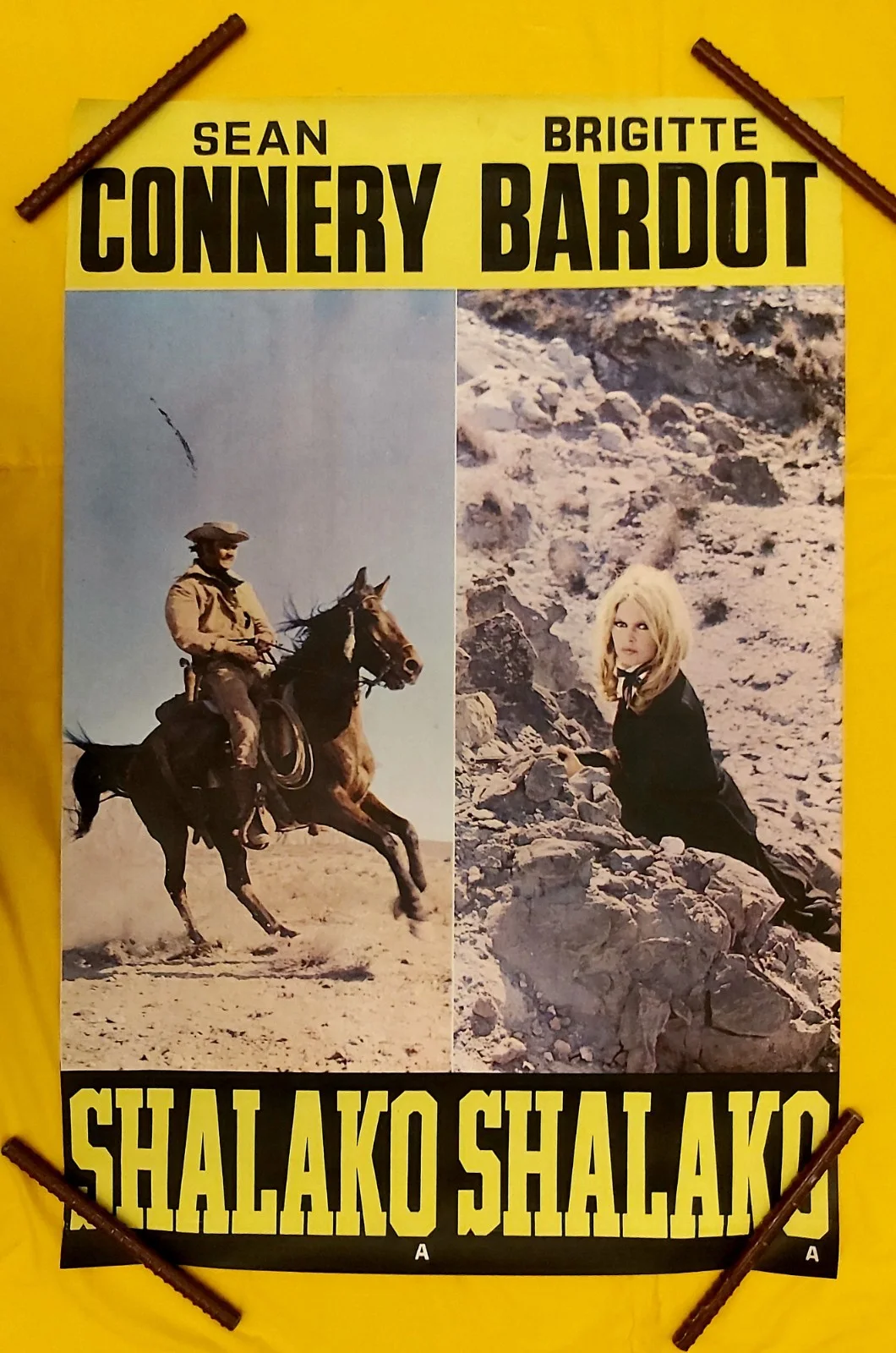SHALAKO X 3 1968 SEAN CONNERY ORIGINAL DOUBLE CROWN POSTERS 20 X 30 '', изображение 2