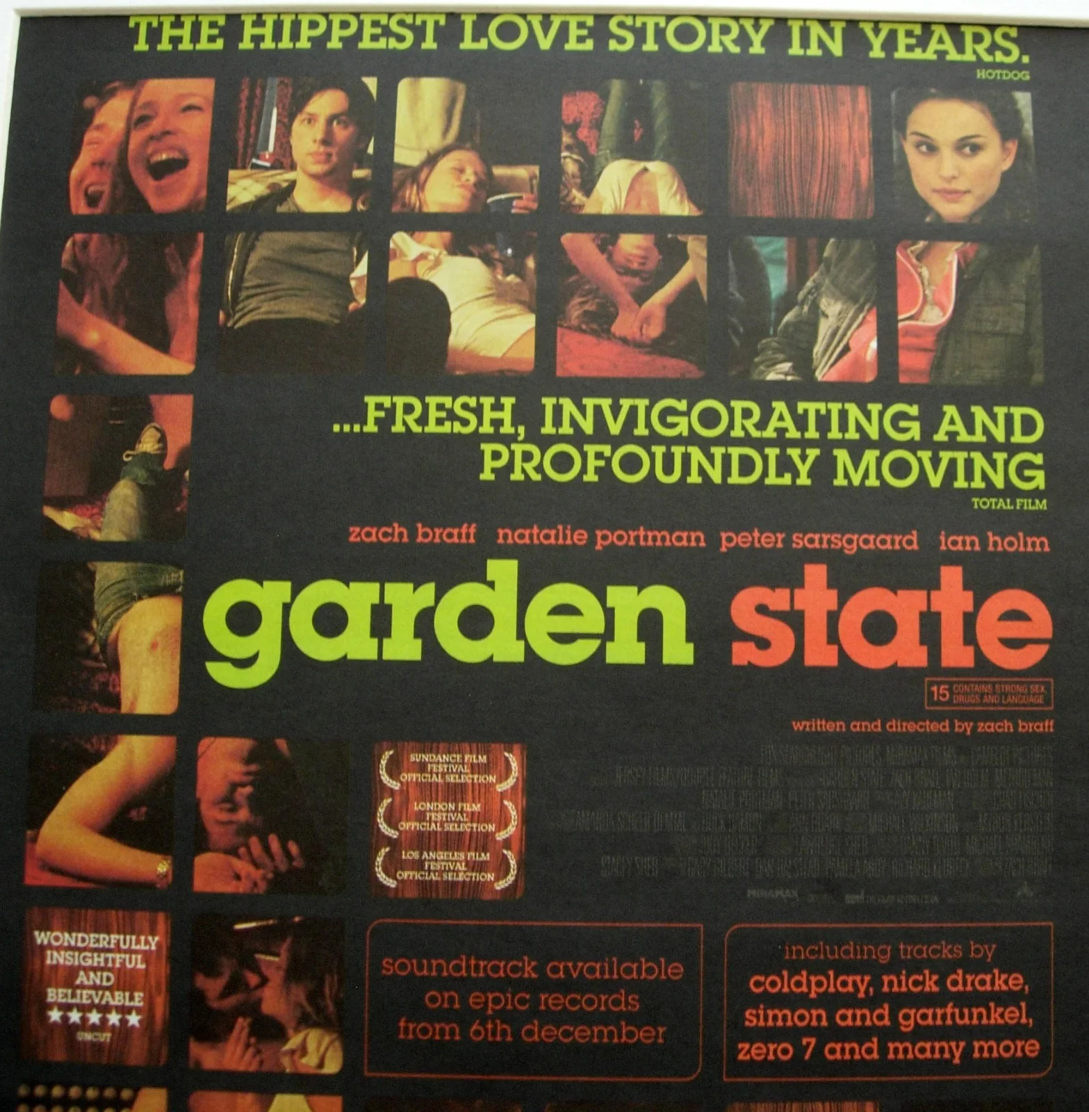 GARDEN STATE+FILM+MOVIE+POSTER+AD+CLASSIC FRAMED ORIGINAL 2004+FAST WORLD SHIP, изображение 2