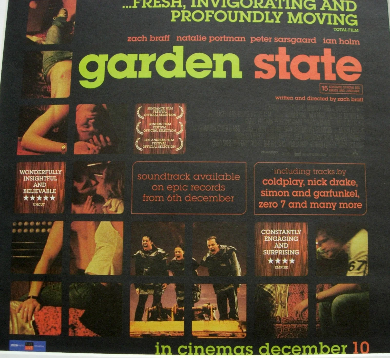 GARDEN STATE+FILM+MOVIE+POSTER+AD+CLASSIC FRAMED ORIGINAL 2004+FAST WORLD SHIP, изображение 3