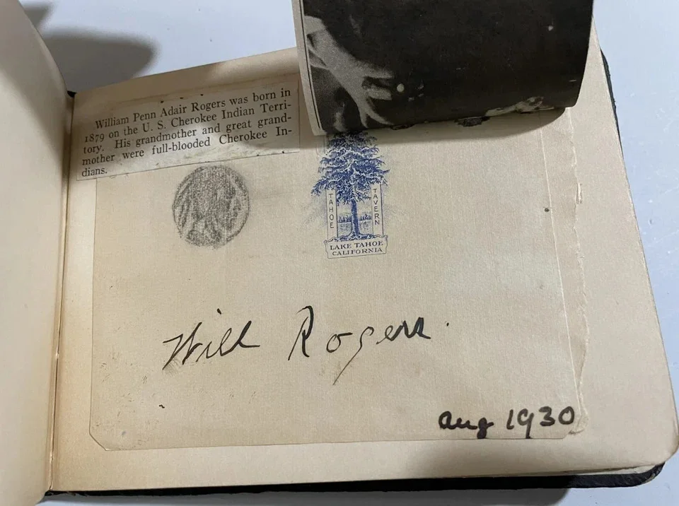 Will Rogers — Vintage 1920's Autograph Album - Sketches, Poems, Quotes, Stamps, Will Rogers, изображение 3