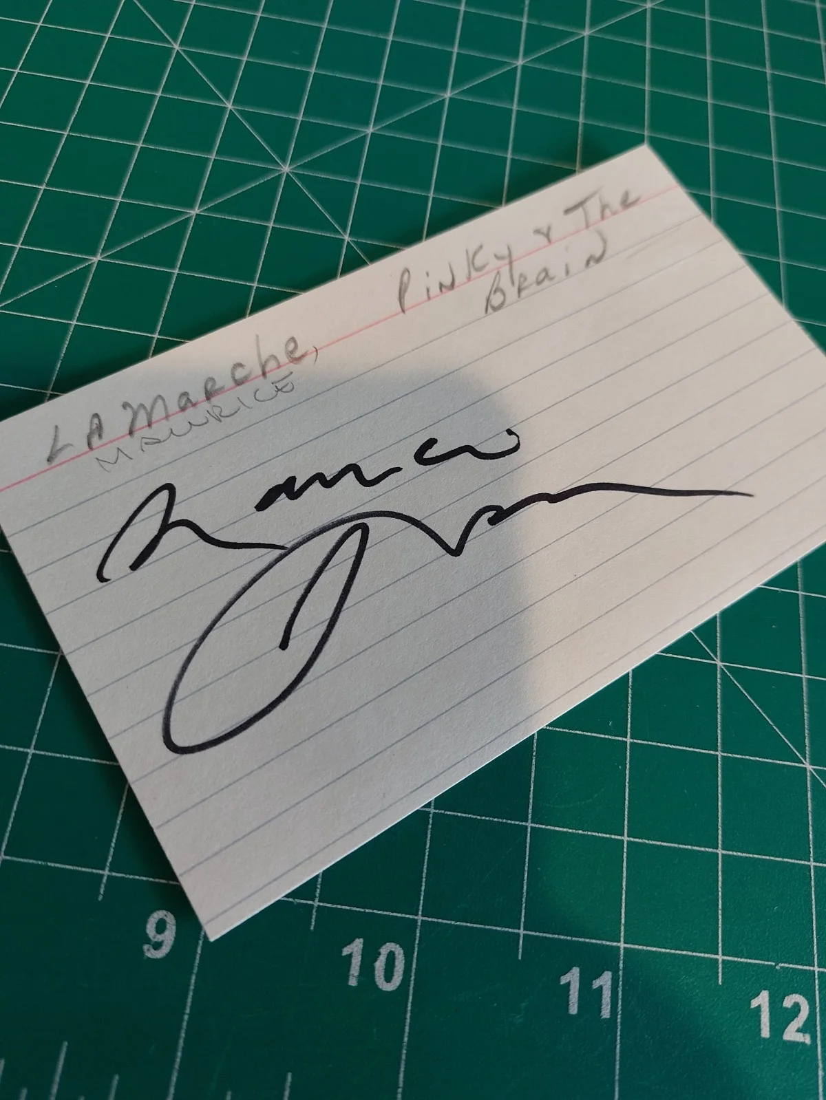 Maurice LaMarche Signed Auto Index Card Voice Actor Pinky and the Brain Egon, изображение 2