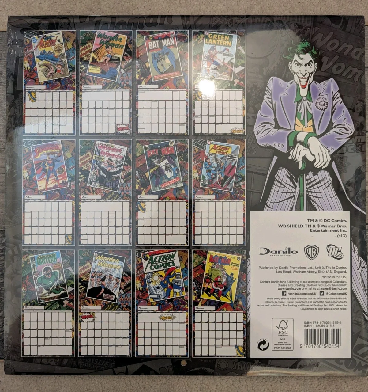 Batman DC Comics 2014 Calendar Sealed New Collector Artwork Official, image 3