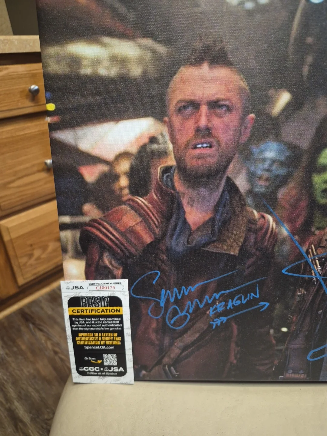Michael Rooker, Sean Gunn — Michael Rooker Sean Gunn Guardians Of The GALAXY signed 16x20 Canvas JSA CI00175, изображение 4