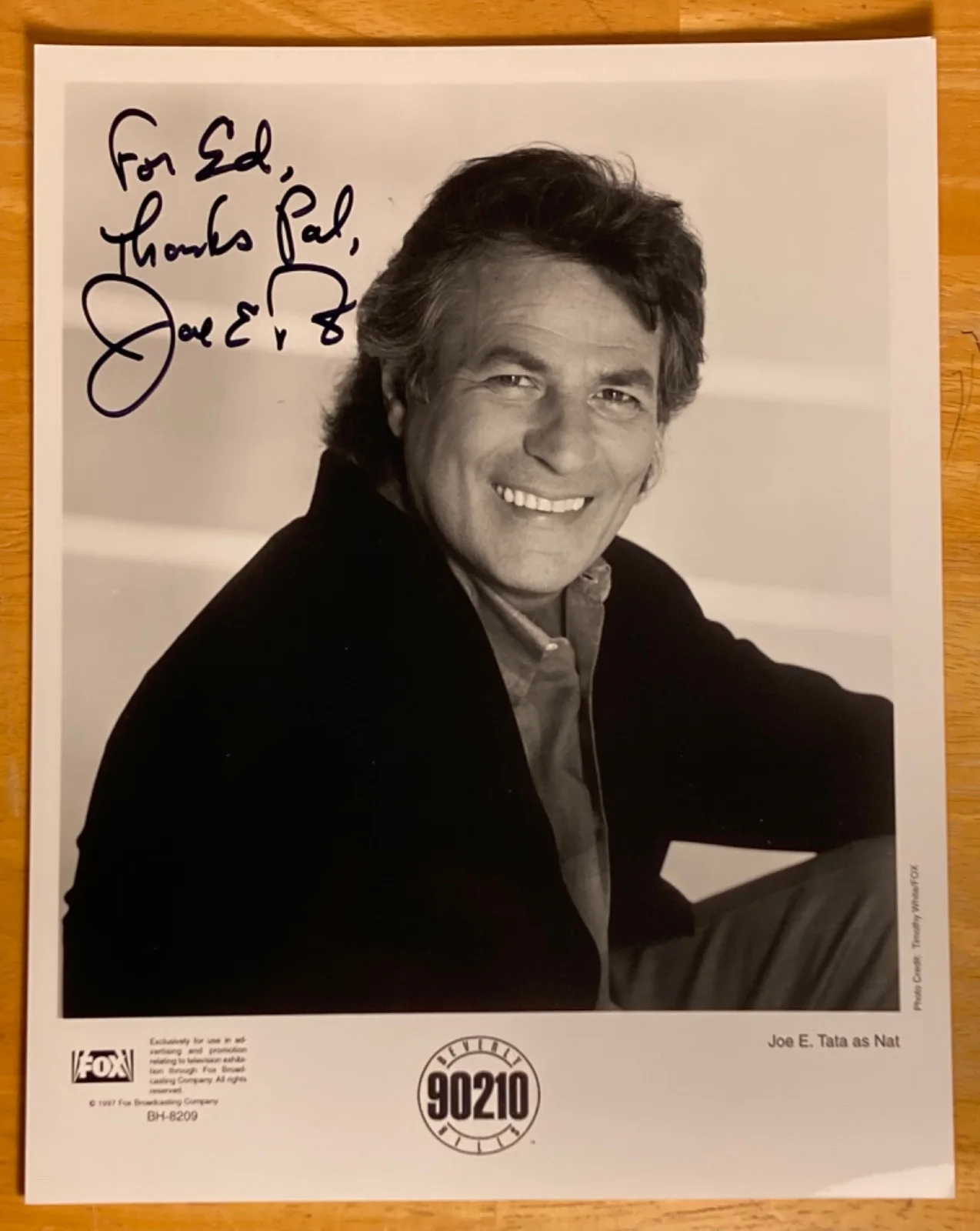 Hand SIGNED Joe E Tata 8x10 (1997) Press Photo - Beverly Hills 90210, изображение 2