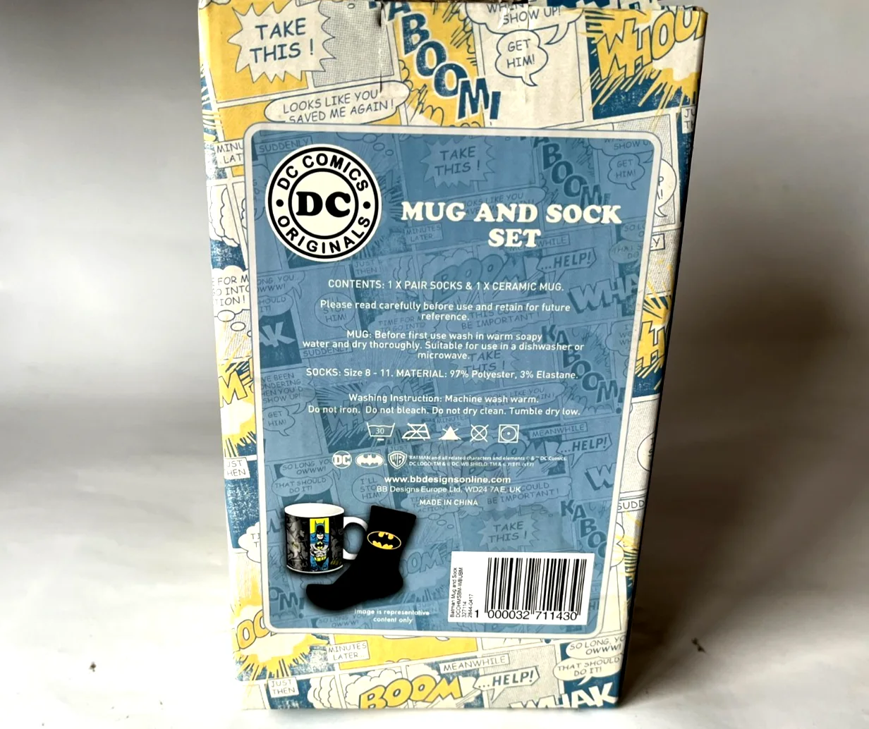 Batman Mug & Sock Set (8 to 11) New in box old stock, изображение 3