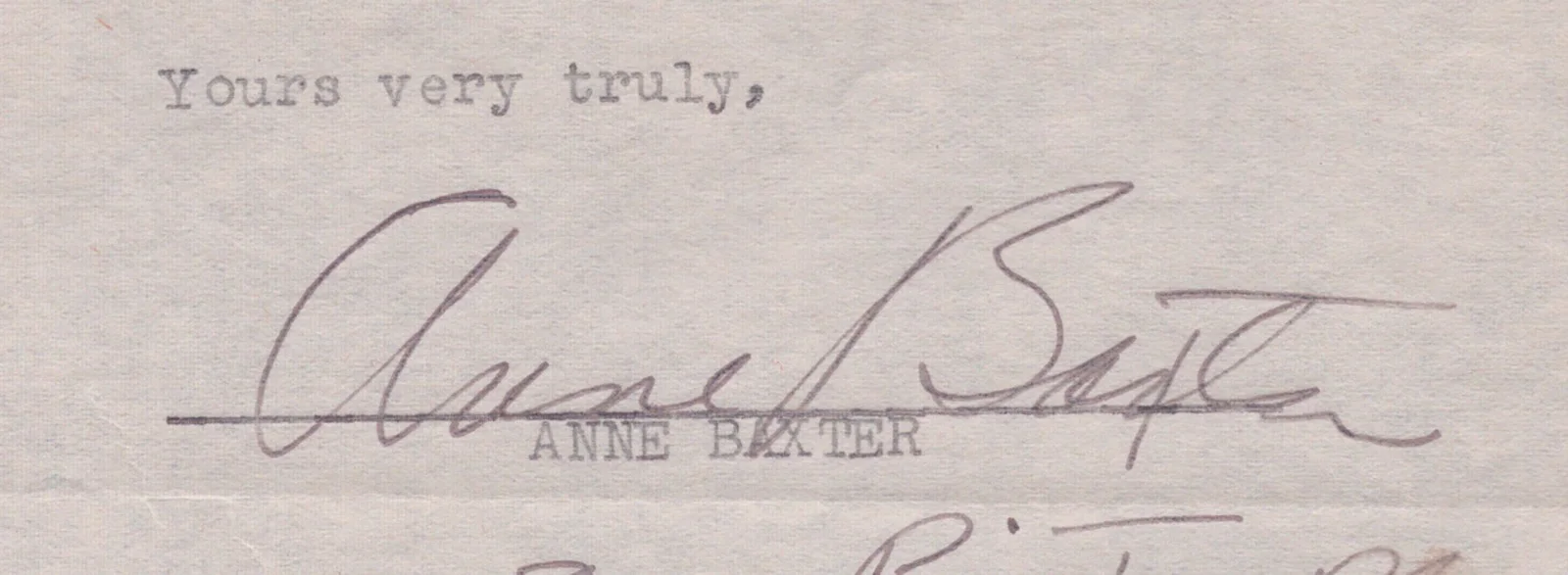 Anne Baxter — ANNE BAXTER - DOCUMENT SIGNED 09/26/1945, image 2