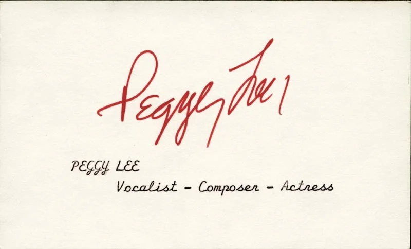 Peggy Lee — PEGGY LEE - AUTOGRAPH