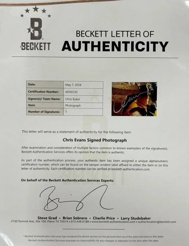 Chris Evans — Chris Evans Signed Framed 16x20 Captain America Collage Photo 2 BAS LOA, image 3