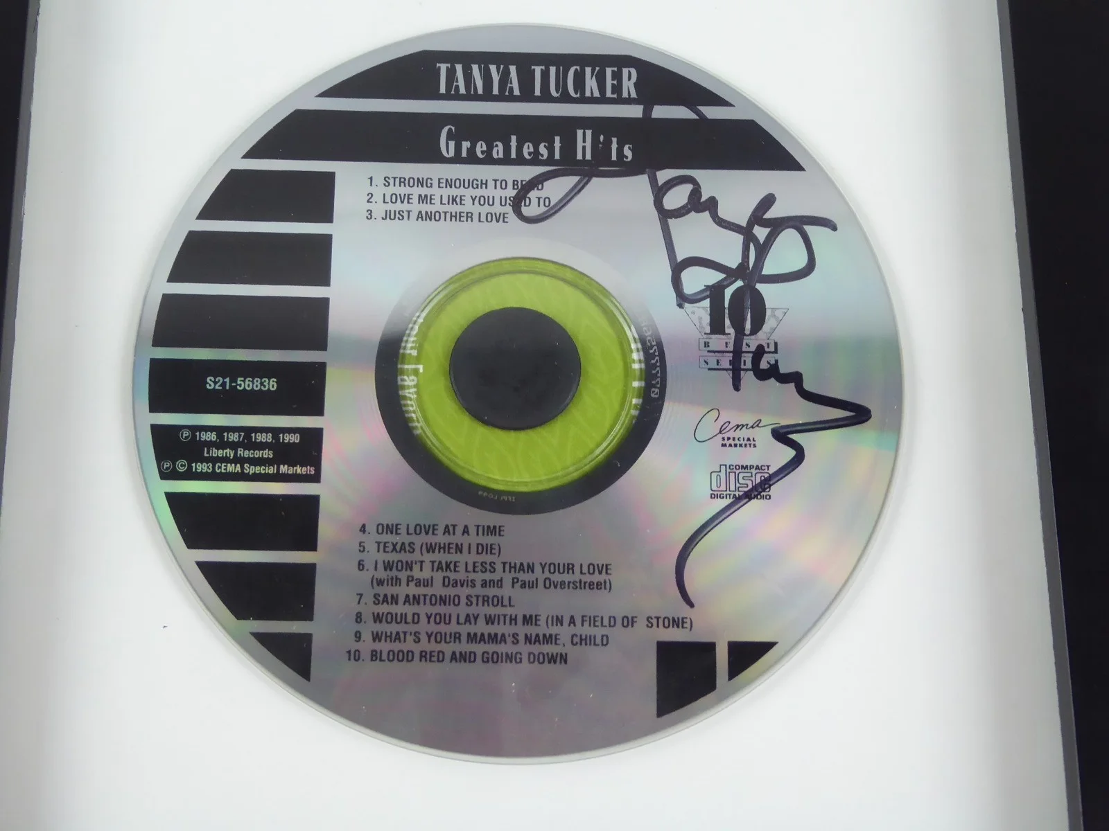 Tanya Tucker Signed Autographed Greatest Hits Framed Display Matted CD W/Cover, image 2