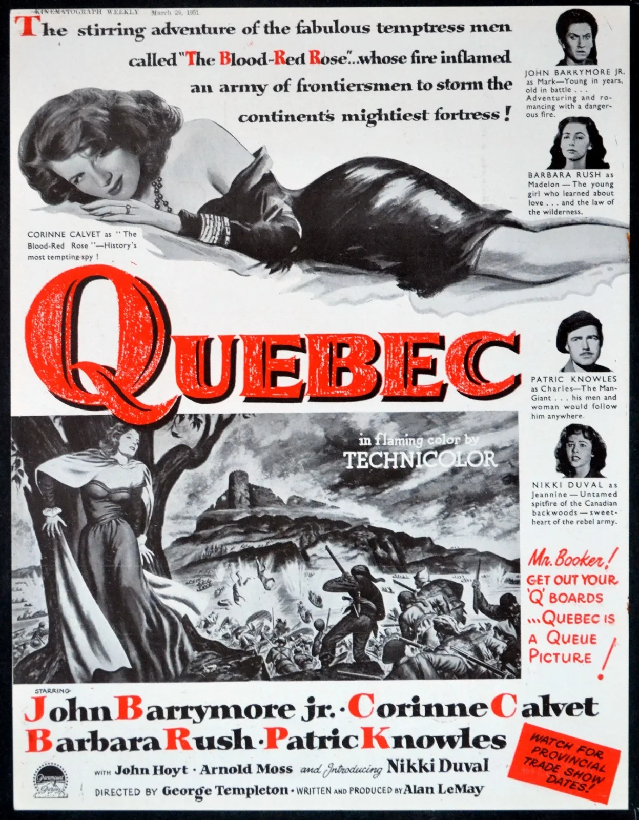REDHEAD AND THE COWBOY 1951 Glenn Ford, Edmond O’Brien, Rhonda Fleming TRADE AD, изображение 2