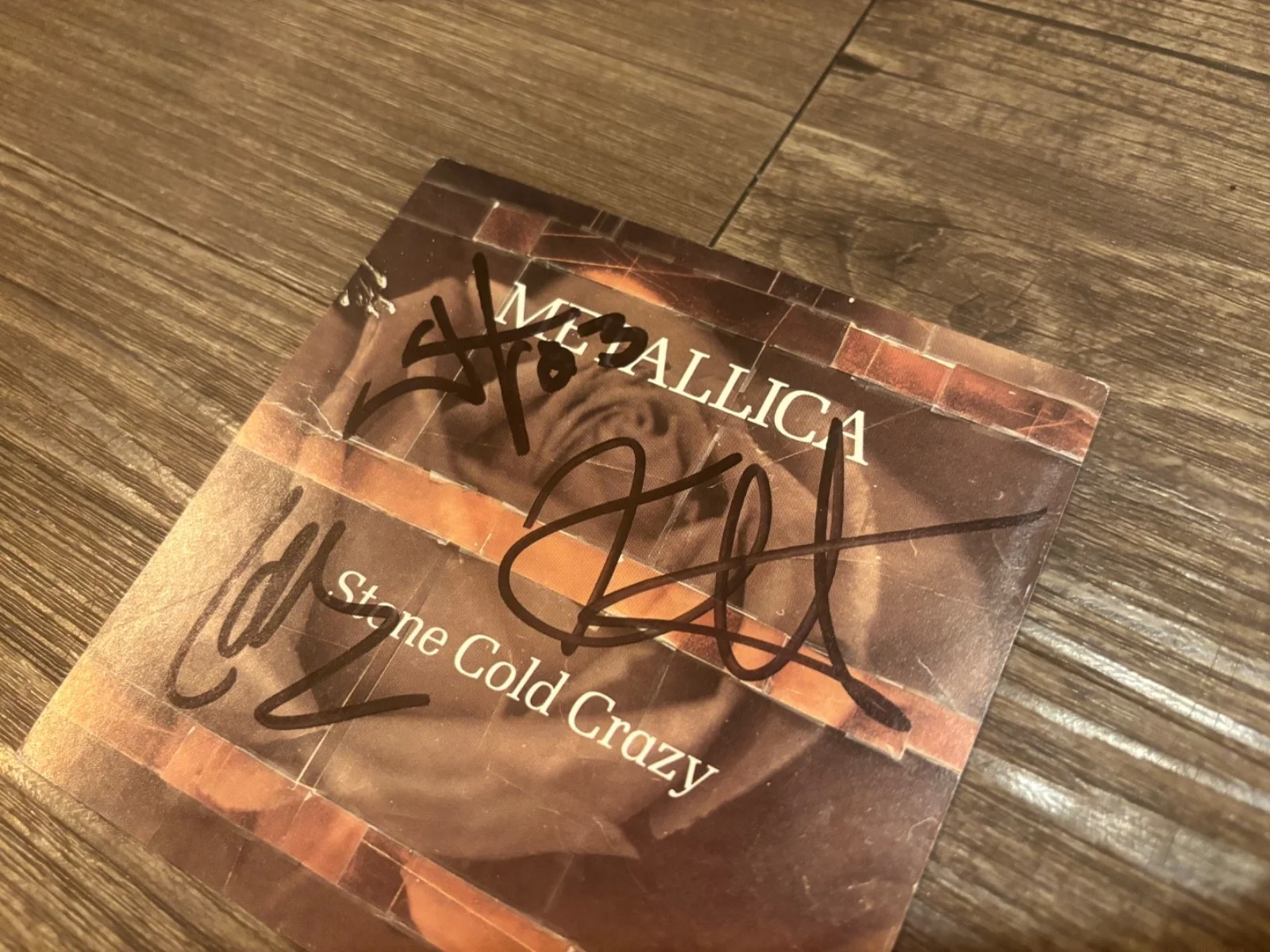 METALLICA SIGNED CD COVER X3 JAMES HETFIELD KIRK & LARS RARE PROOF STONE COLD, изображение 2