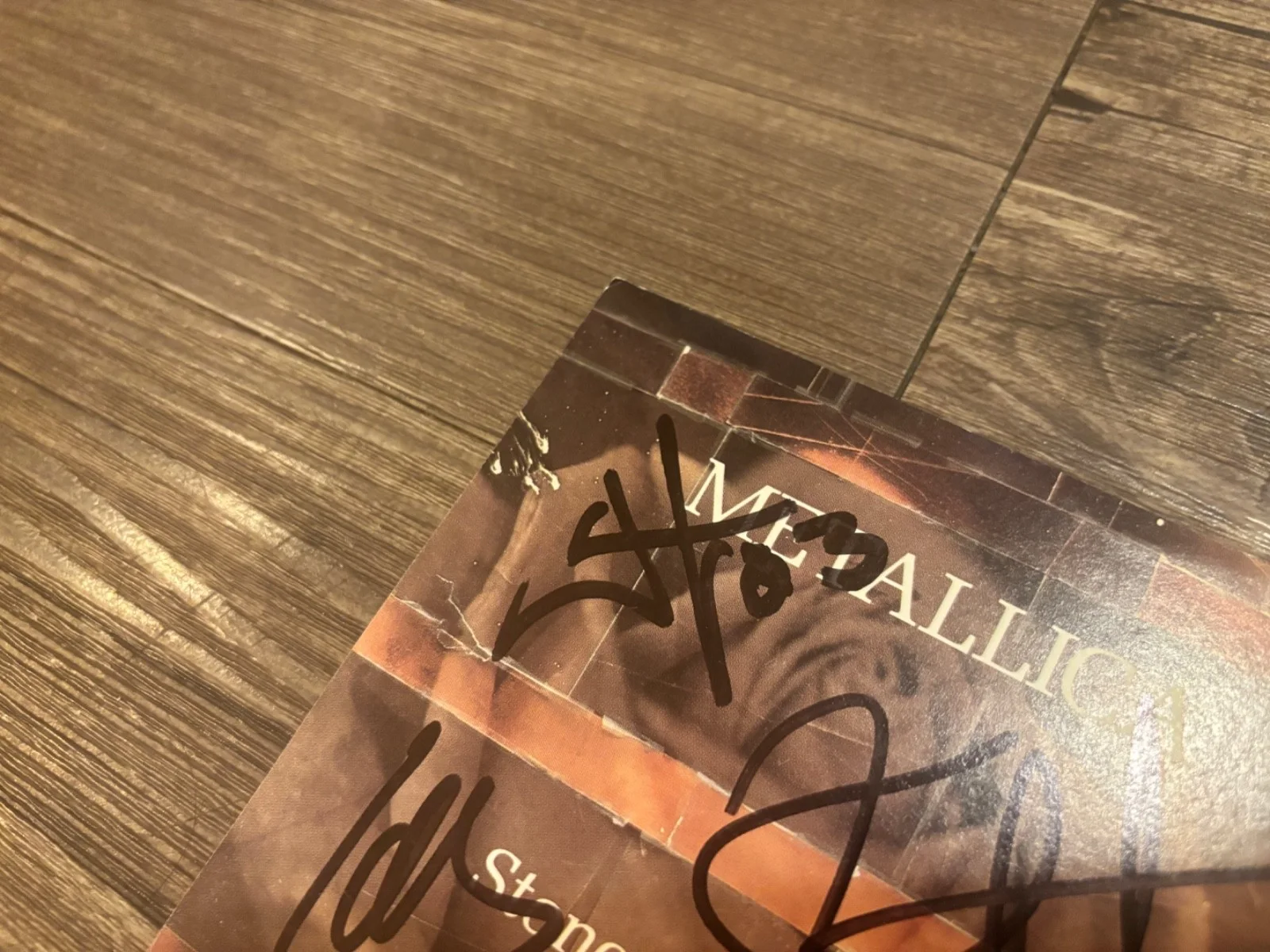 METALLICA SIGNED CD COVER X3 JAMES HETFIELD KIRK & LARS RARE PROOF STONE COLD, изображение 3