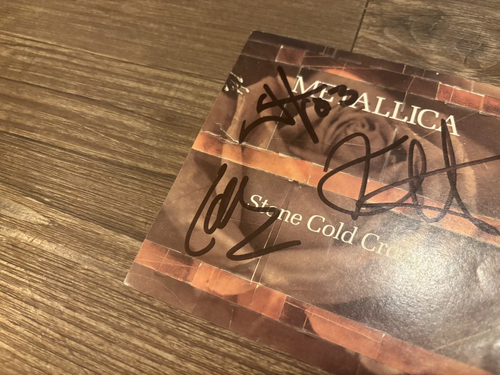 METALLICA SIGNED CD COVER X3 JAMES HETFIELD KIRK & LARS RARE PROOF STONE COLD, изображение 4