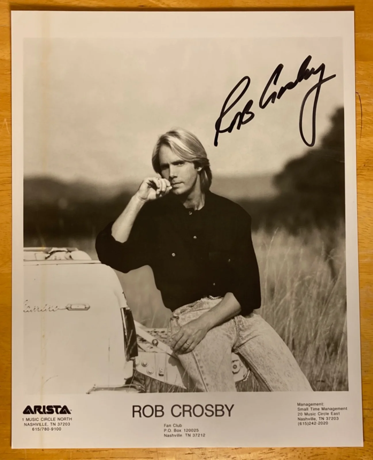 Hand SIGNED Rob Crosby 8x10 Vintage Agency Photo - Arista (Stain), изображение 2