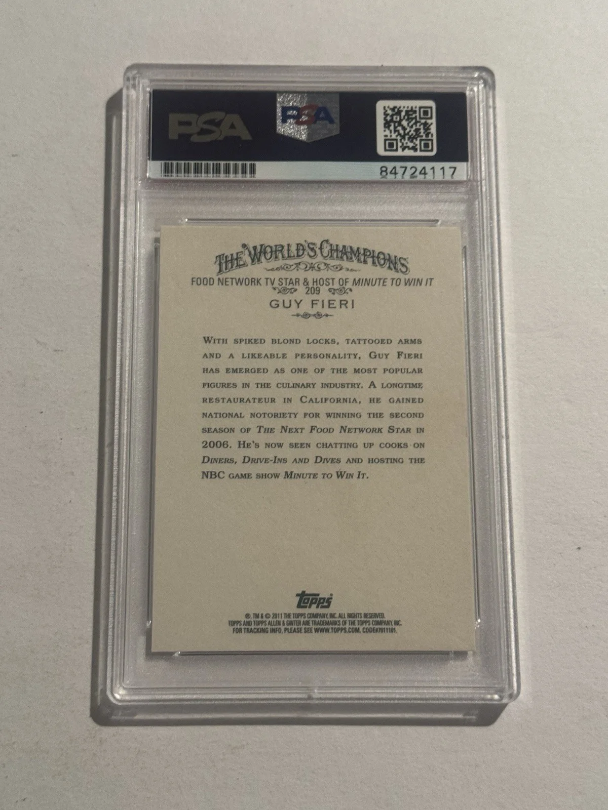 Guy Fieri — 2011 Topps Allen & Ginter Guy Fieri Signed Auto Trading Card #209 PSA/DNA, изображение 2