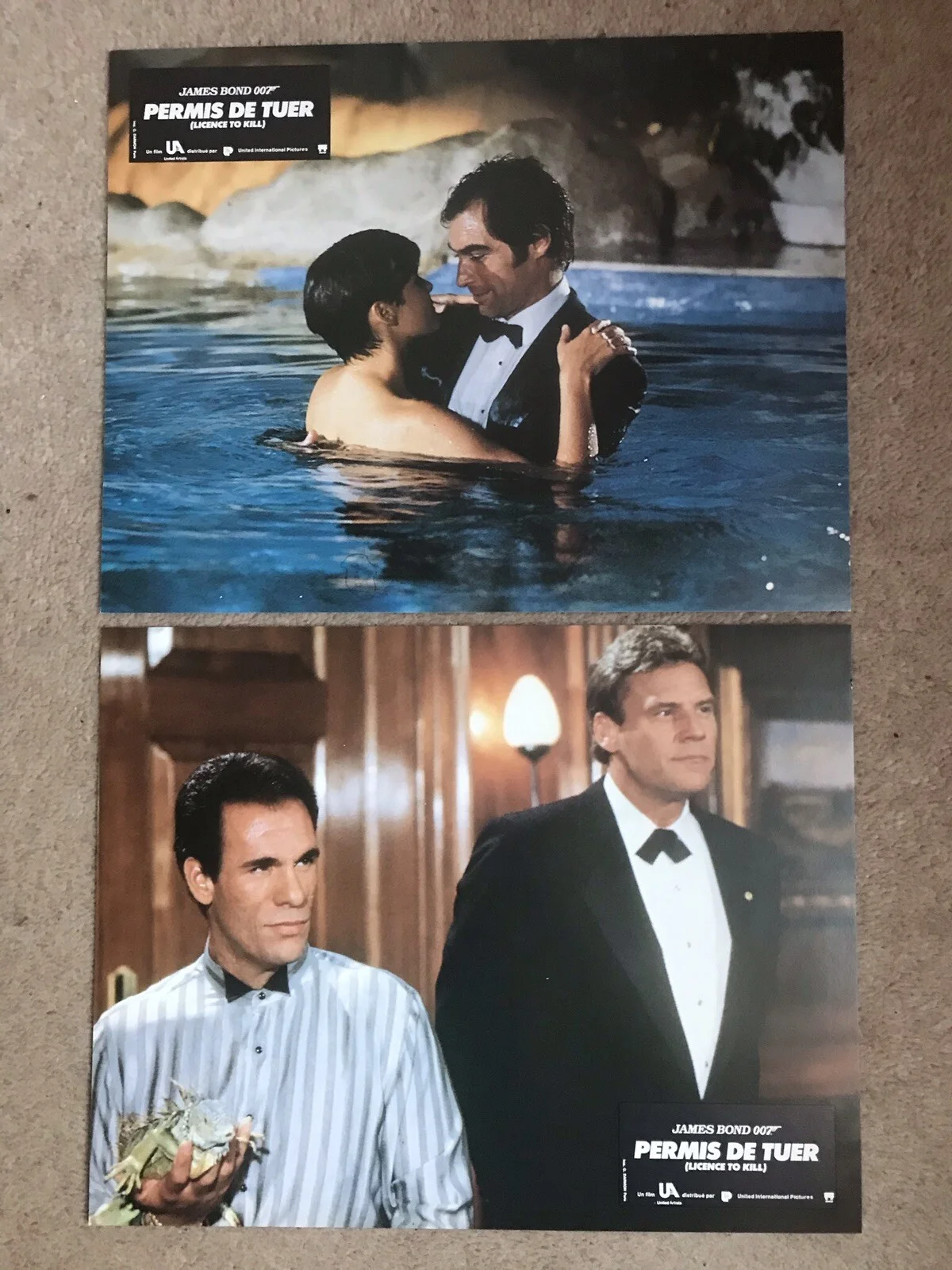 8 James Bond French Licence To Kill Lobby Cards In Envelope, изображение 4