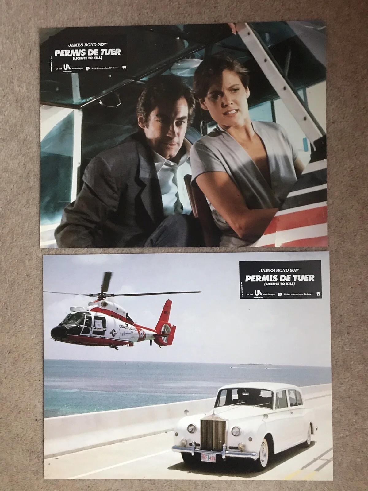 8 James Bond French Licence To Kill Lobby Cards In Envelope, изображение 5