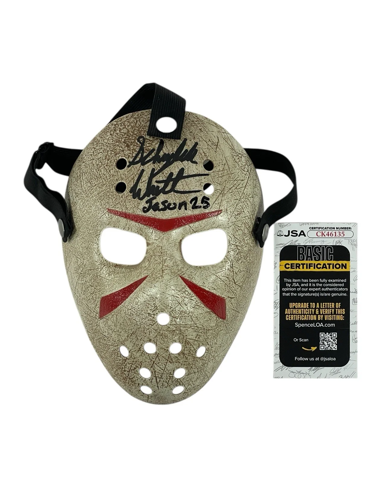 Schuyler White — Jason Voorhees Signed Prop Kid Mask Schuyler White Friday the 13th Sweet Revenge