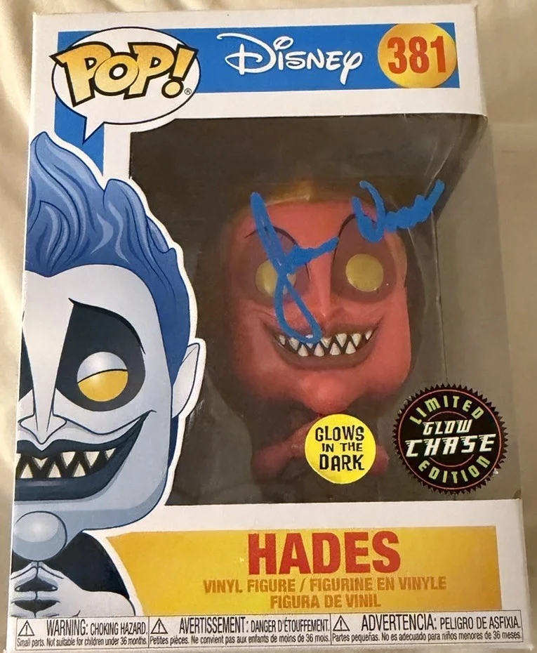 James Woods — James Woods SIGNED Funko Pop 381 Hades RED Glow In The Dark Chase LE w/ JSA COA, image 3