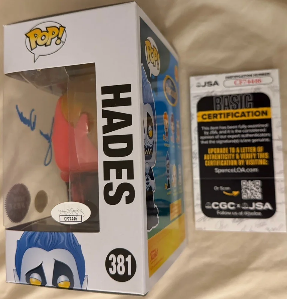 James Woods — James Woods SIGNED Funko Pop 381 Hades RED Glow In The Dark Chase LE w/ JSA COA, image 4