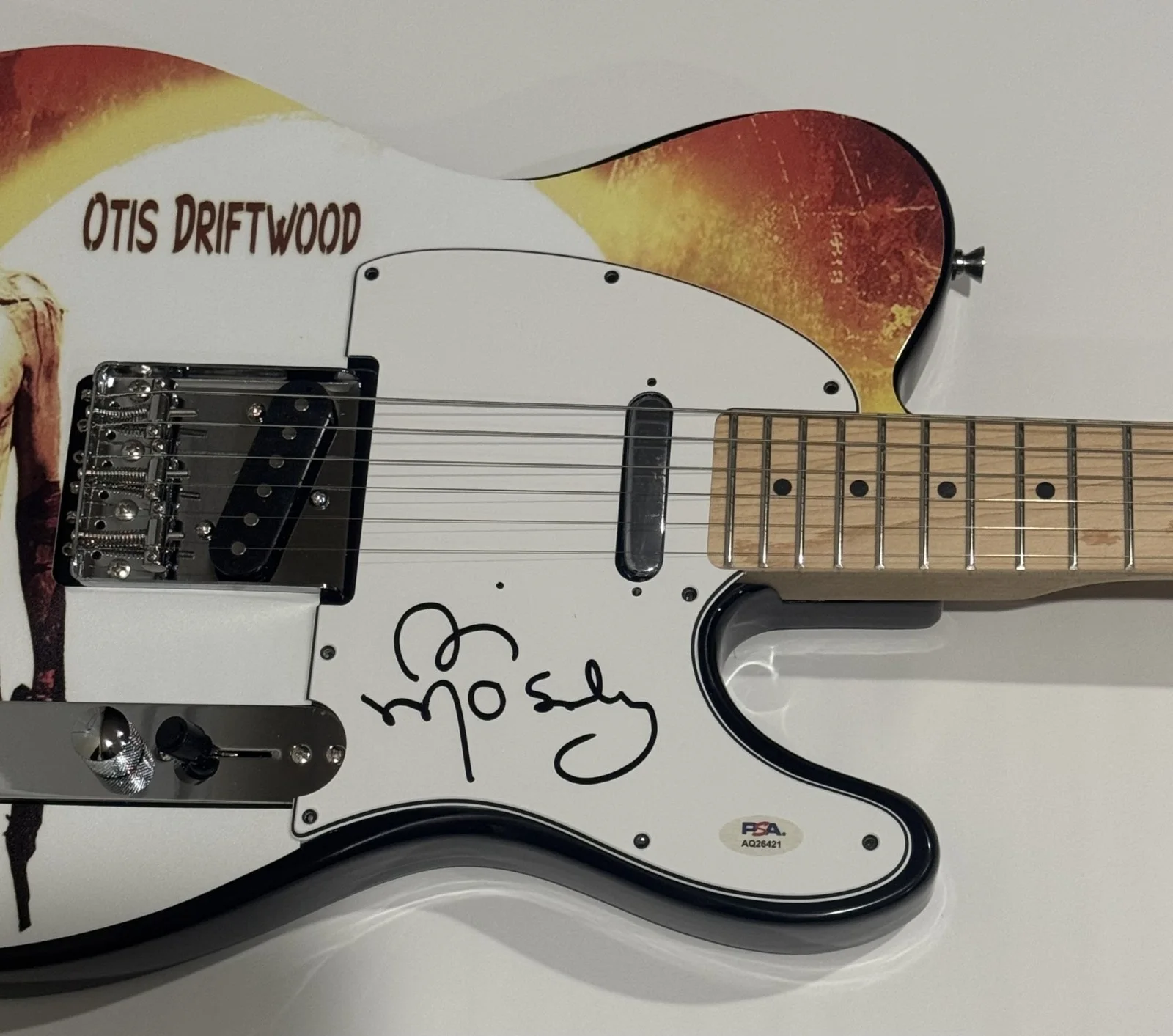 BILL MOSELEY SIGNED CUSTOM OTIS DRIFTWOOD HOUSE OF 1000 CORPSES GUITAR PSA COA, image 2