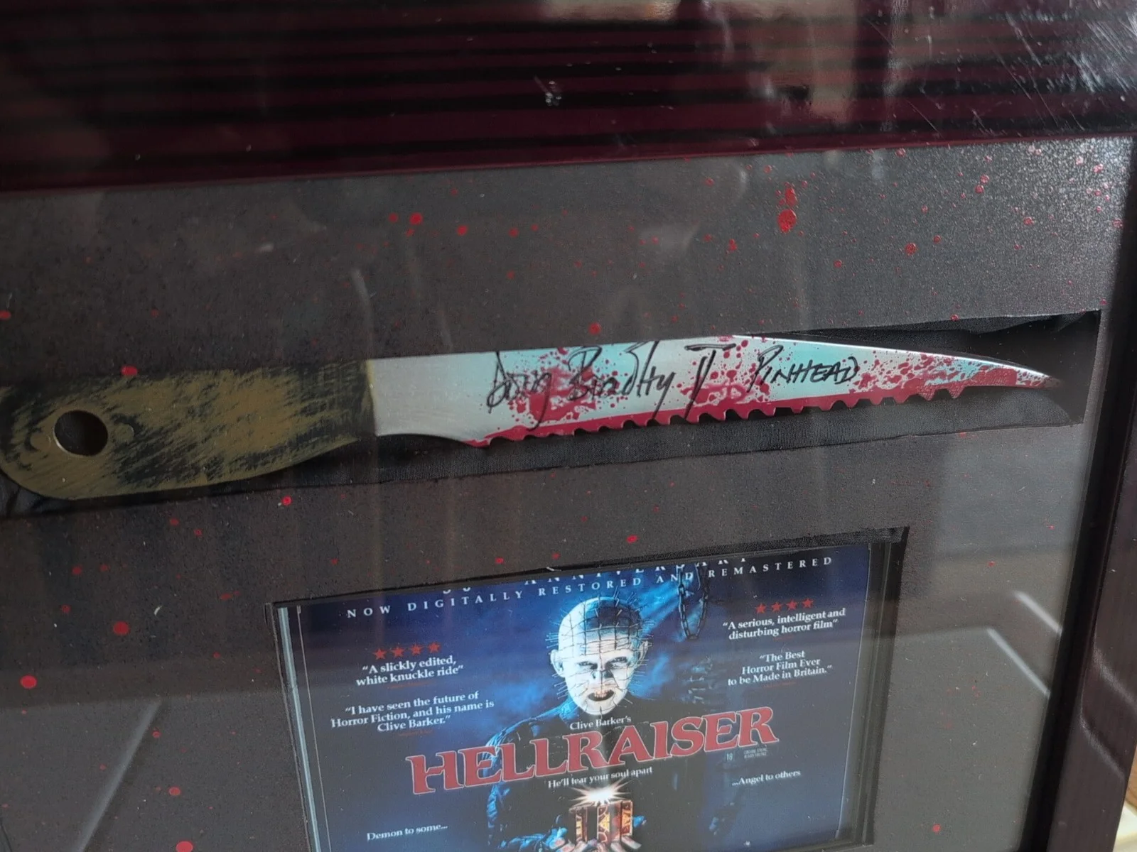 Doug Bradley — Doug Bradley - Pinhead Custom Matted & Framed Signed/Autographed Prop Knife, image 5