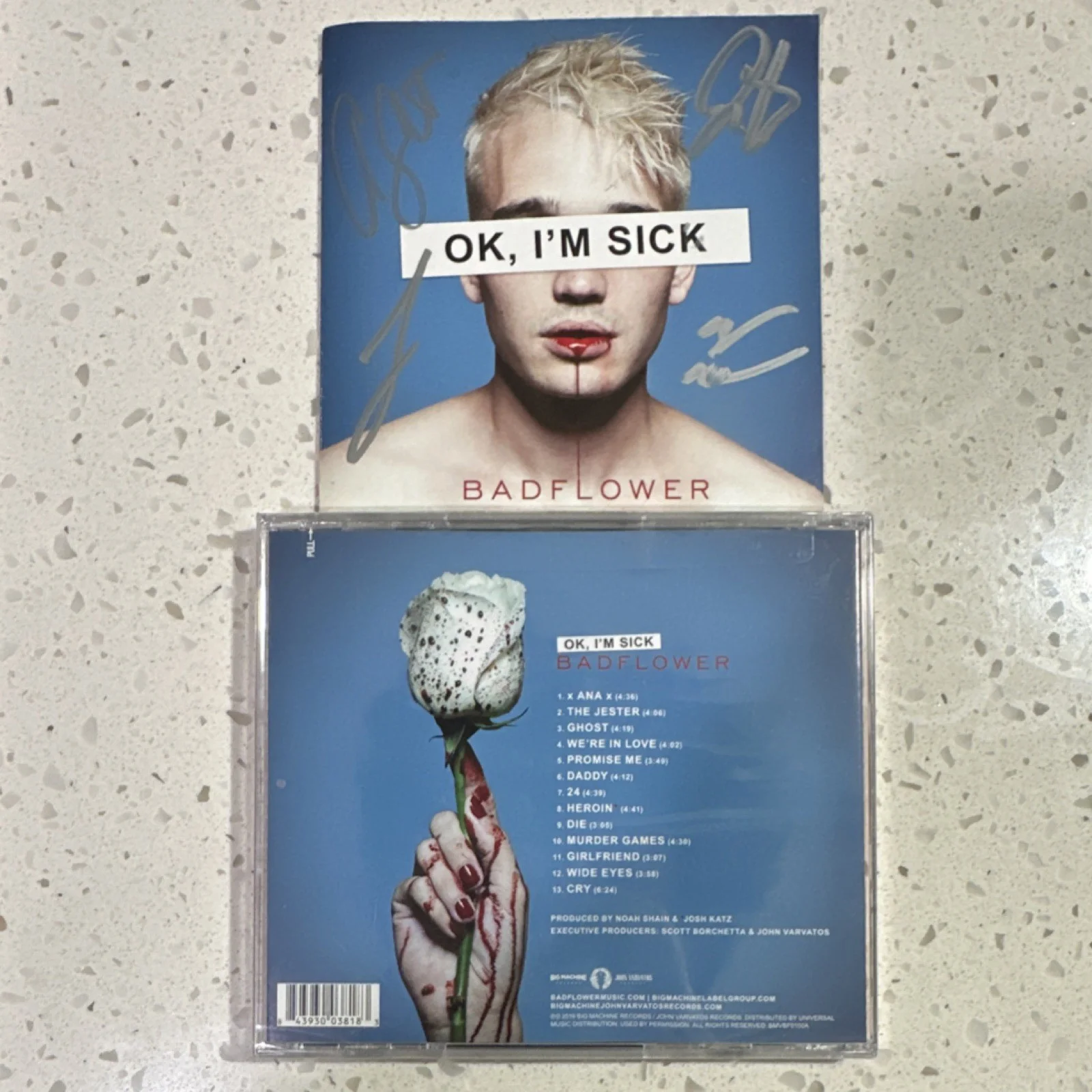 Signed Badflower OK I’m Sick Album Cover + CD Autographed Band Rock Rare, image 5
