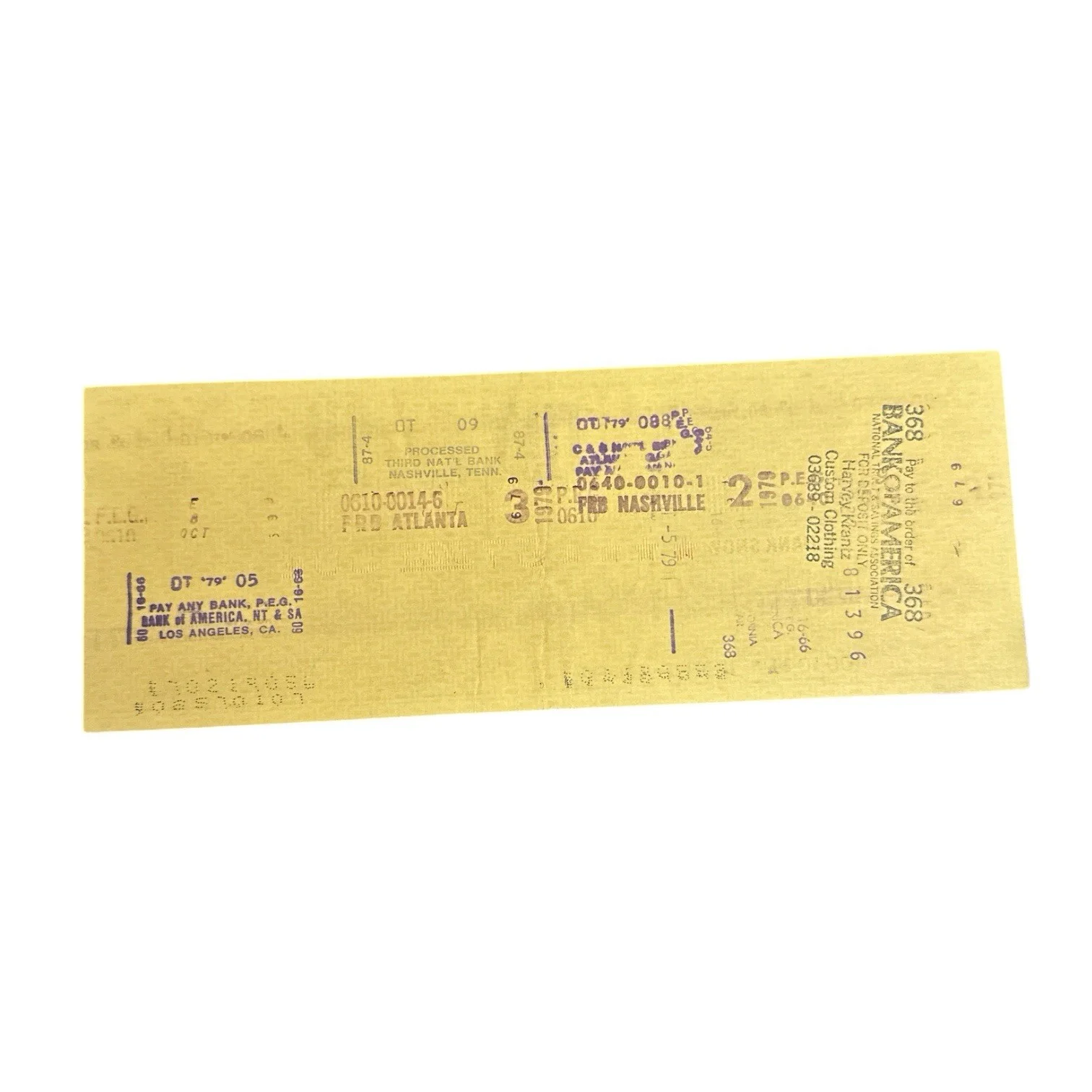Hank Snow Signed Autograph PERSONAL BANK CHECK to Harvey Krantz Costume Designer, image 4