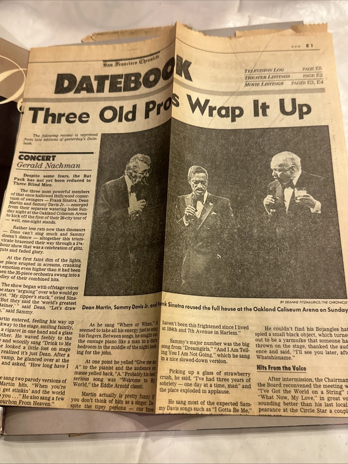 1988 RAT PACK Frank Sinatra Dean Martin Sammy Davis Concert Show Program Guide, image 4