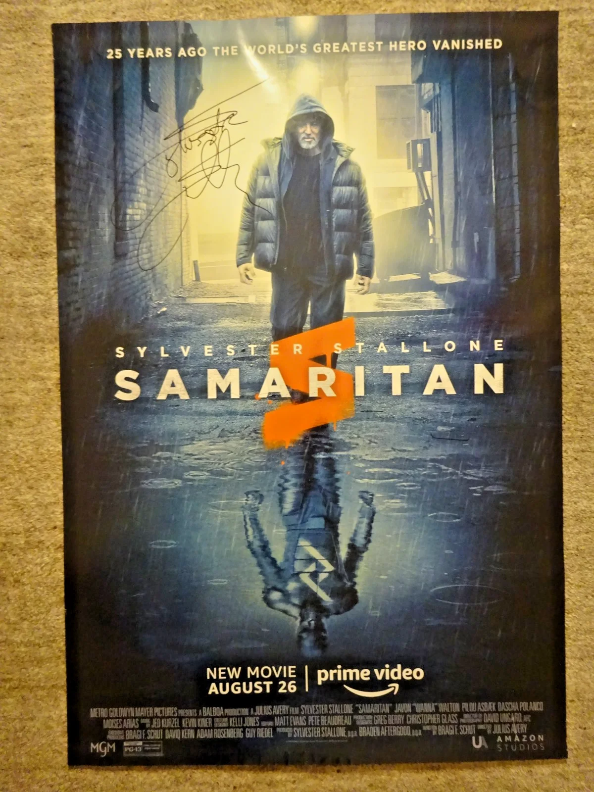 Sylvester Stallone — Signed Sylvester Stallone Samaritan Autographed 27"x40" Movie Poster JSA COA LOA