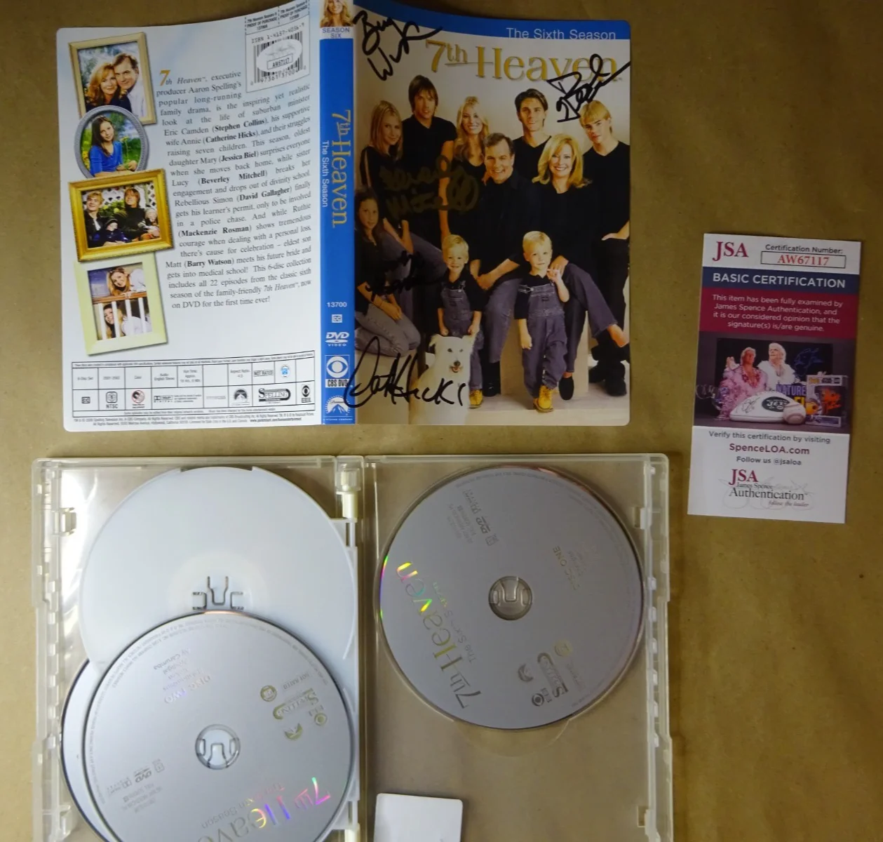 Catherine Hicks, Barry Watson, Beverly Mitchell, David Gallagher — 7th Heaven Autographed Season 6 DVD Set Signed by 5 Catherine Hicks + JSA COA