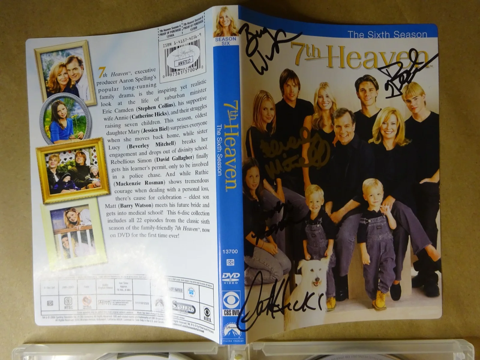 Catherine Hicks, Barry Watson, Beverly Mitchell, David Gallagher — 7th Heaven Autographed Season 6 DVD Set Signed by 5 Catherine Hicks + JSA COA, изображение 2