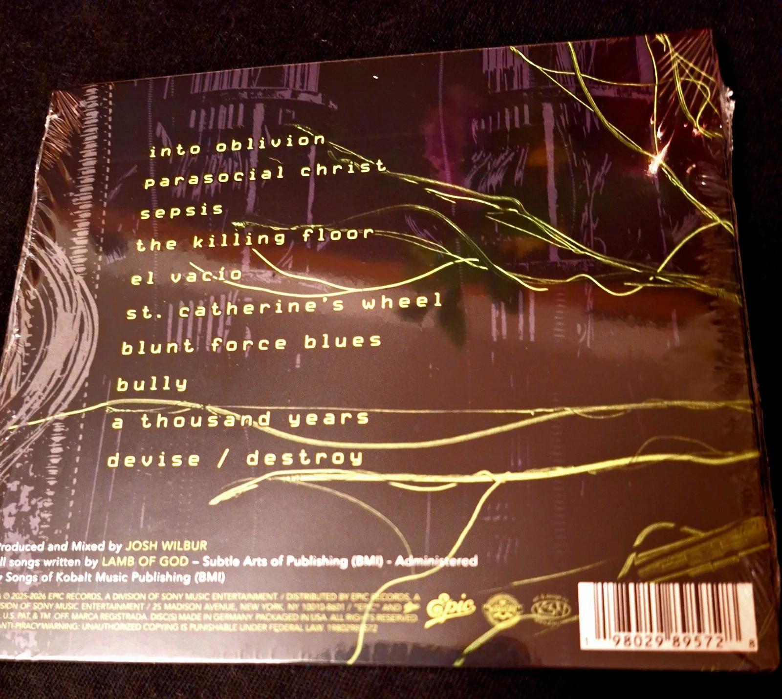 AUTOGRAPHED LAMB OF GOD into oblivion hand signed insert cd Heavy metal new !!, image 2