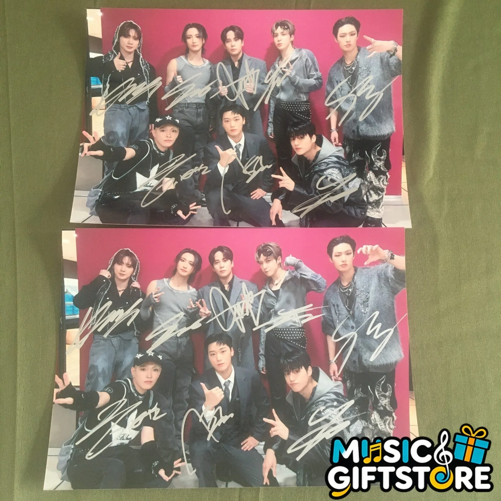 ATEEZ ateez Autographed Group Photo 4*6 K-POP Collection Gifts 2023A #MUGS, image 2