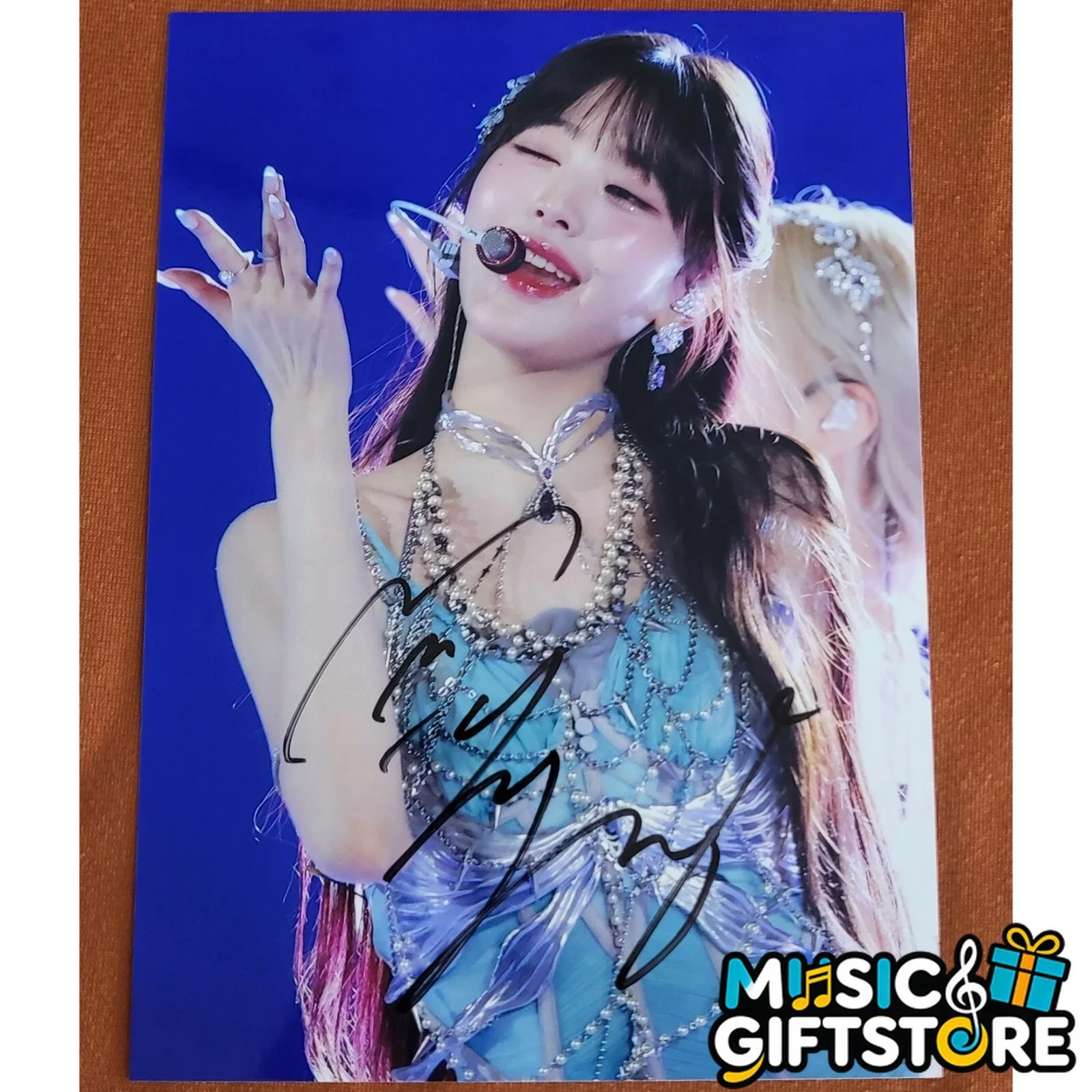 IVE Jang Won Young Autographed Signed Photo Autographs K-POP 4*6 2024 #MUGS, image 4
