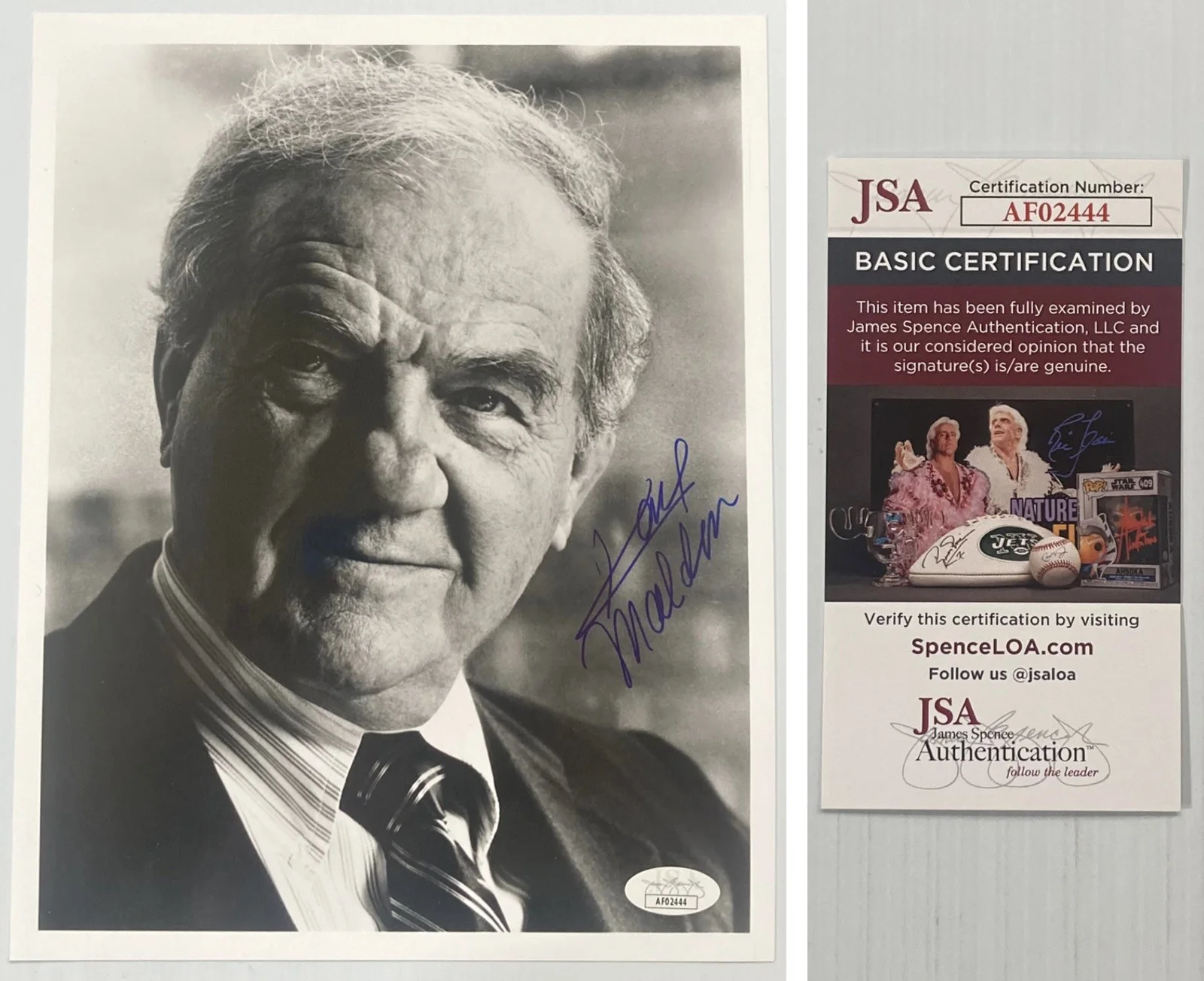 Karl Malden — Streetcar Karl Malden Signed Autograph 8x10 B&W Photo - JSA Cert - FREE S&H!
