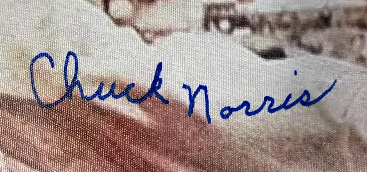 Chuck Norris — Chuck Norris Signed The Way of the Dragon Canvas Poster PSA Authenticated, изображение 2