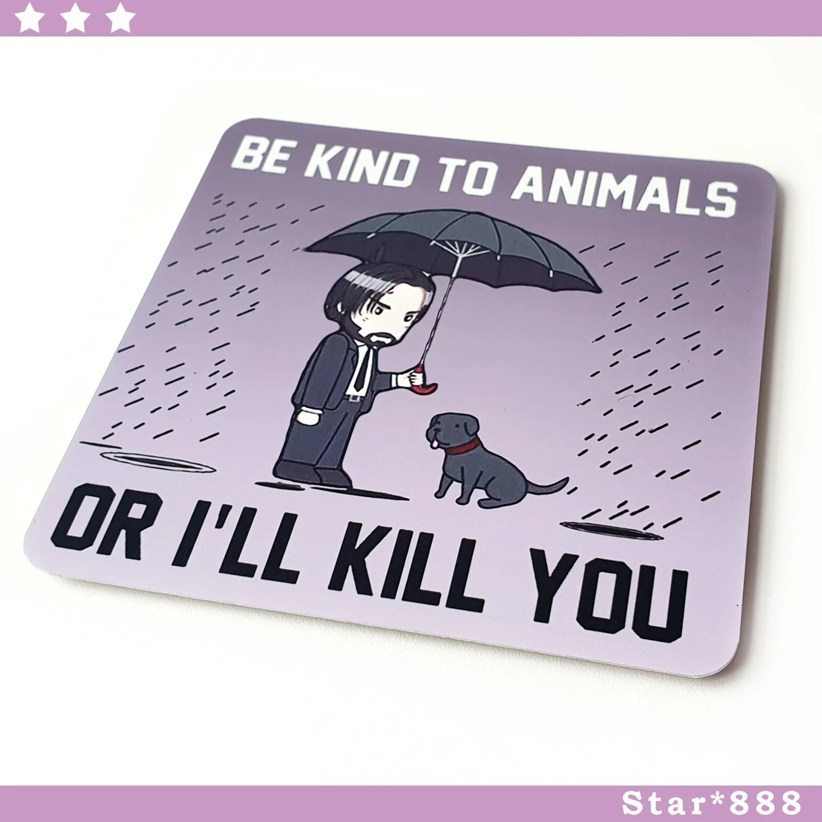 Be Kind to Animals John & Dog Metal Fridge Magnet Keanu Reeves Movie Quotes Gift, изображение 2