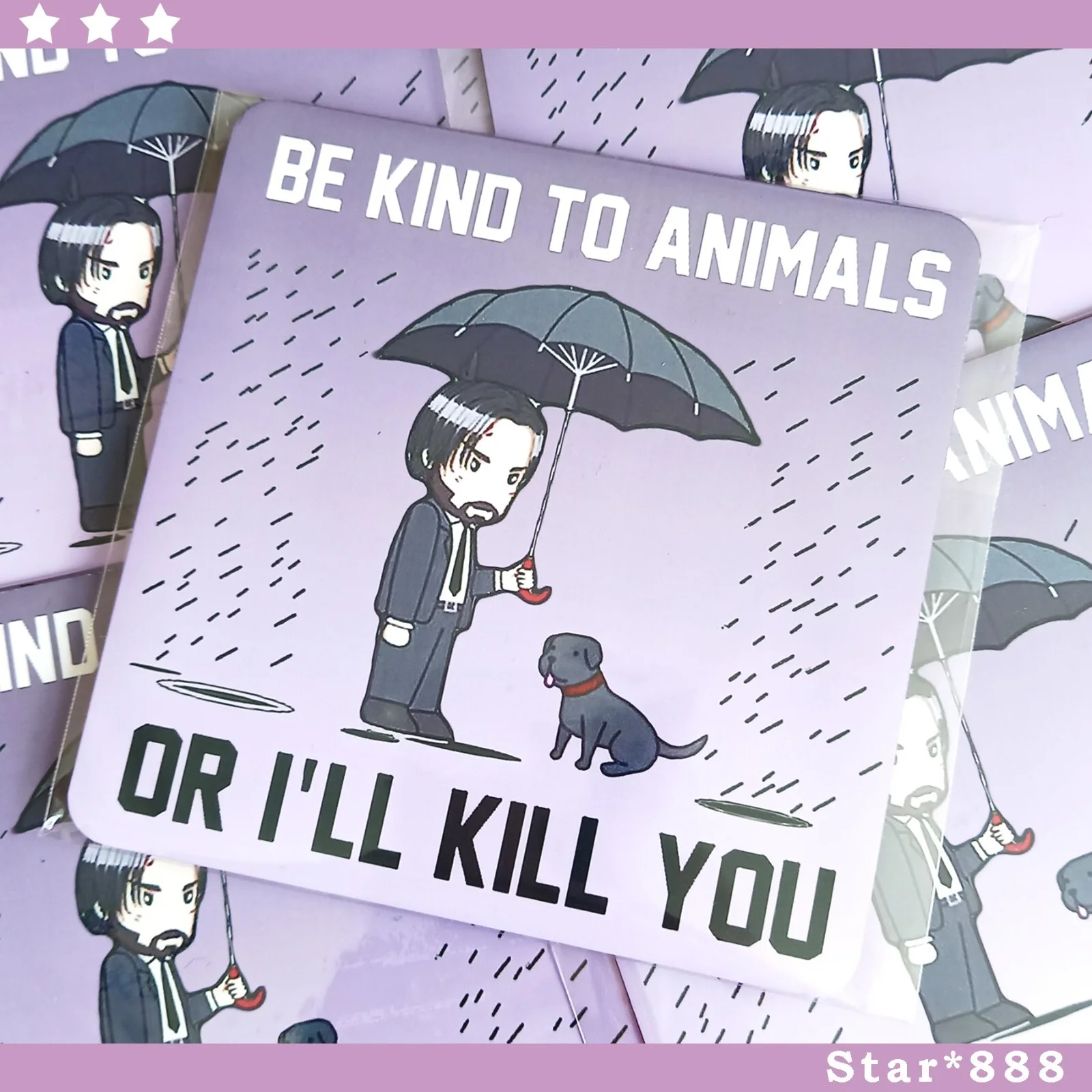 Be Kind to Animals John & Dog Metal Fridge Magnet Keanu Reeves Movie Quotes Gift, изображение 4