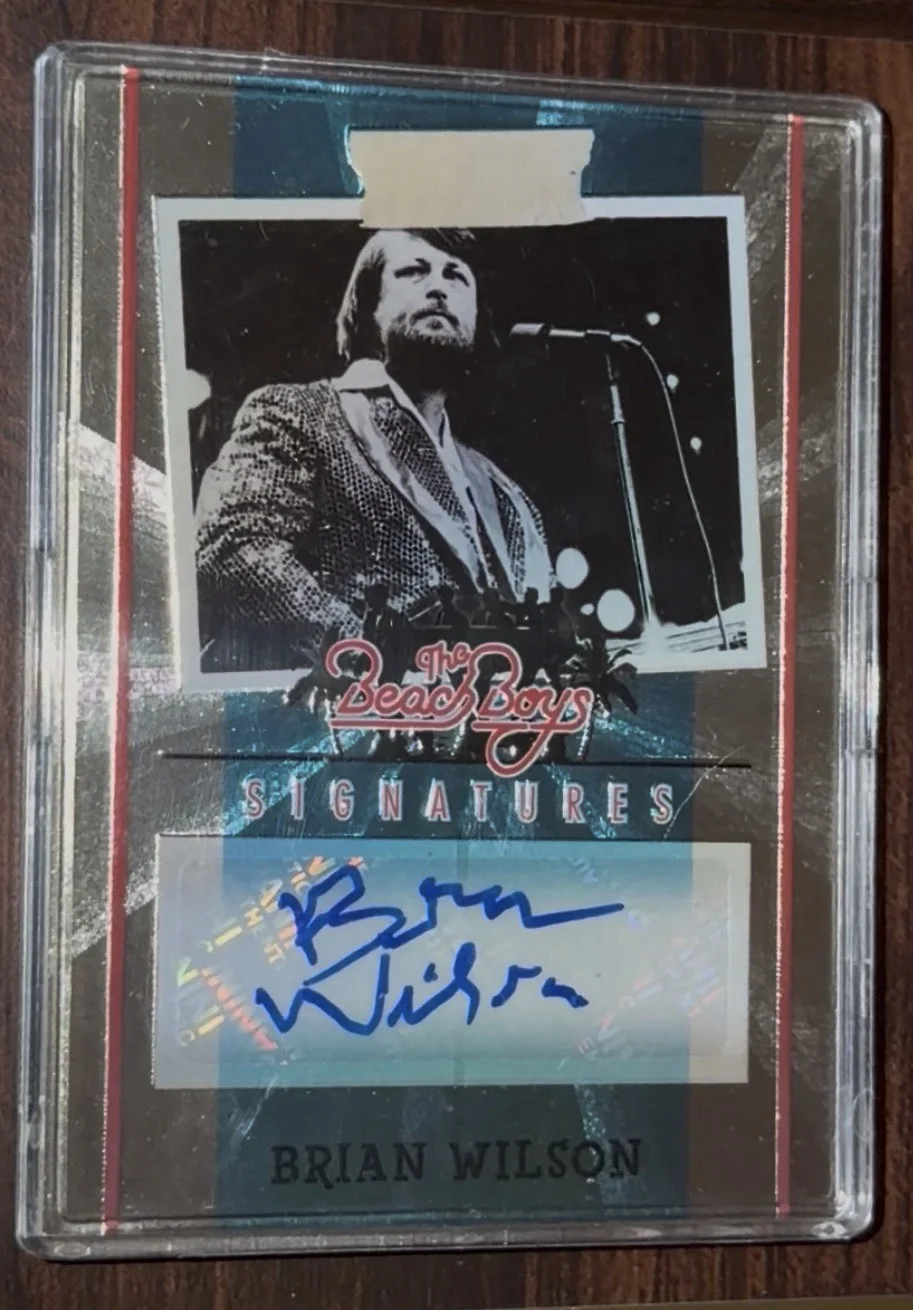 Panini Beach Boys Brian Wilson autograph & Concert Worn Shirt Engraved Plaque, изображение 2