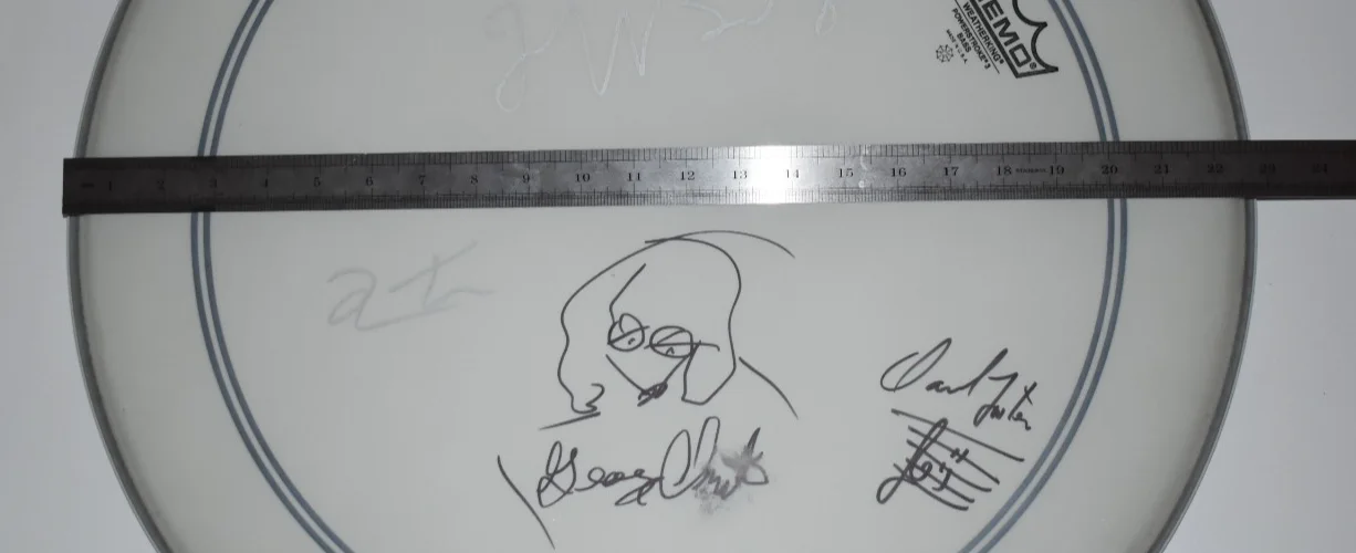 Remo Signed Drumhead 5 Autos PSA Sandler Tarantino Bridges Foster Clinton Rare, изображение 2