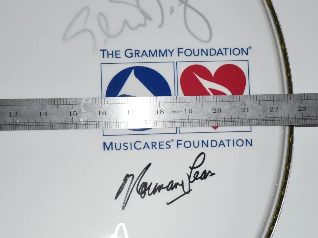 Grammy Foundation Signed Drumhead 6 Autos PSA Travolta Sorvino Lear Sinise Rare, image 3