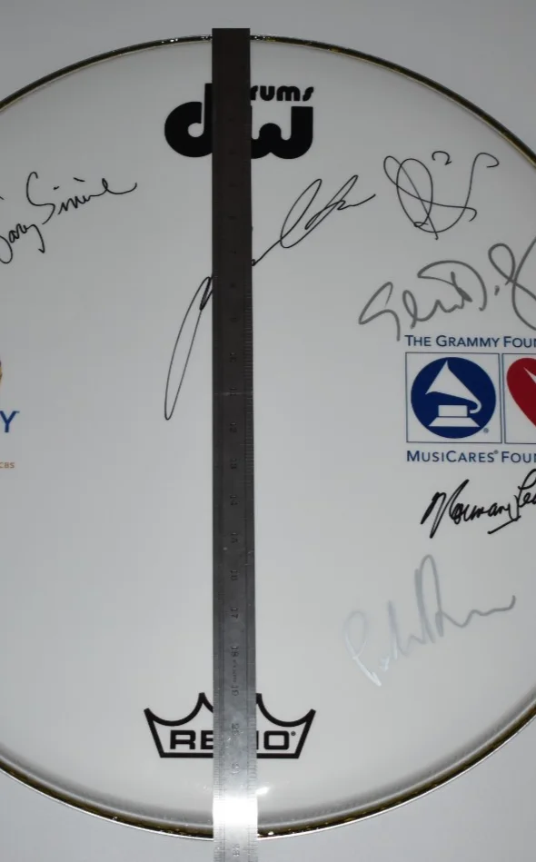 Grammy Foundation Signed Drumhead 6 Autos PSA Travolta Sorvino Lear Sinise Rare, image 4
