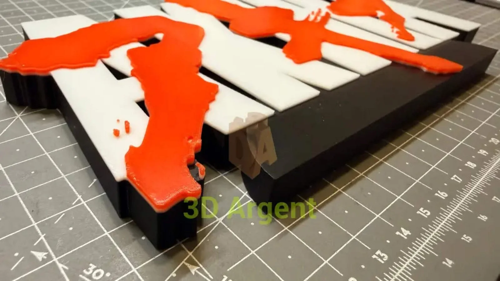 Akira Logo Sign Stand, 3D Printed Multi Colour Anime Display Desk Decor, image 2