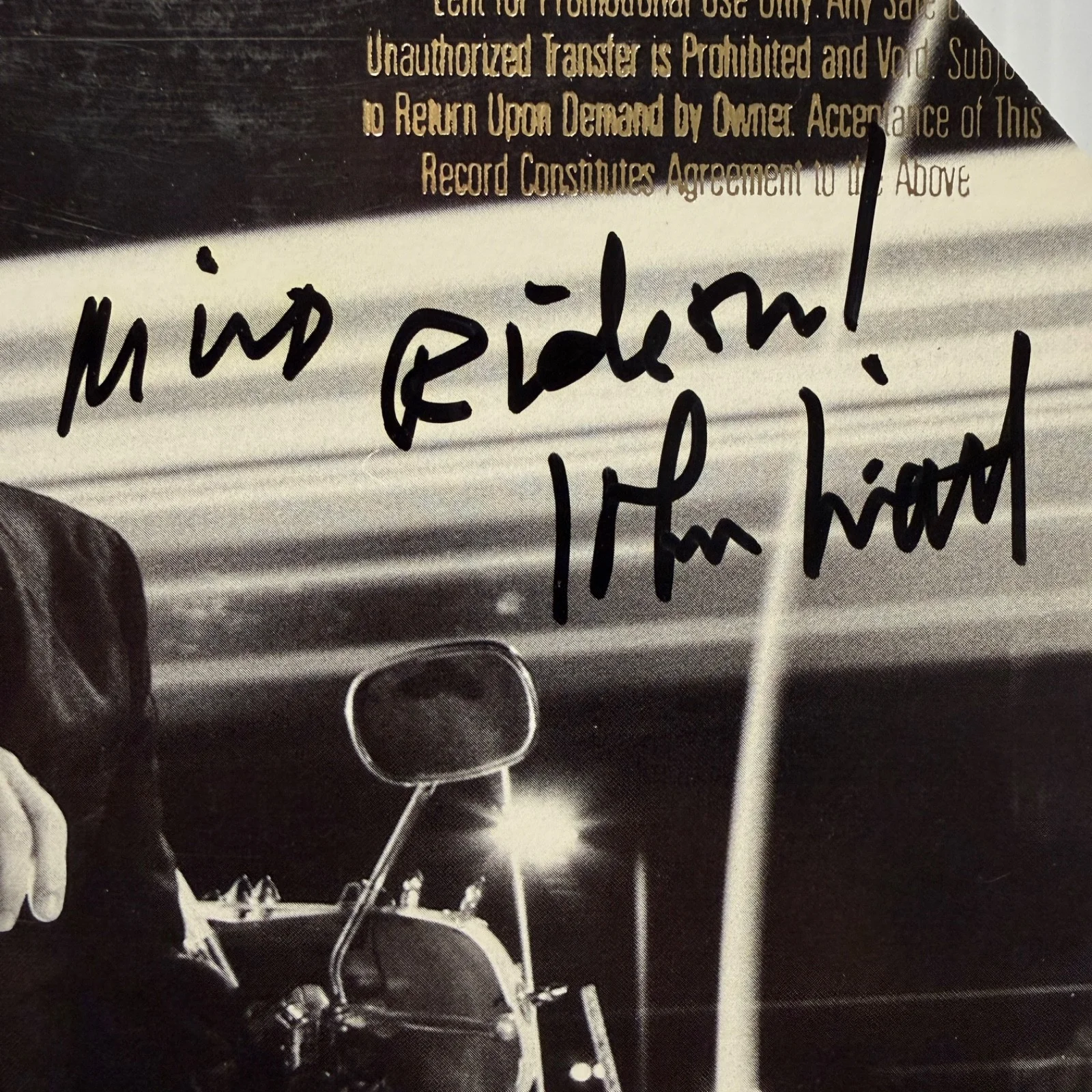 AUTOGRAPHED - JOHN HIATT "Riding With The King" GEFFEN vinyl GOLD PROMO STAMP, изображение 3