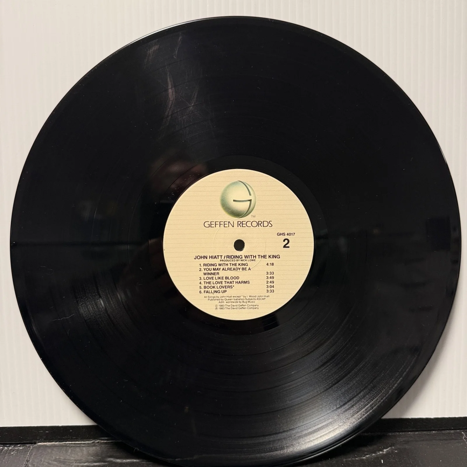 AUTOGRAPHED - JOHN HIATT "Riding With The King" GEFFEN vinyl GOLD PROMO STAMP, изображение 5