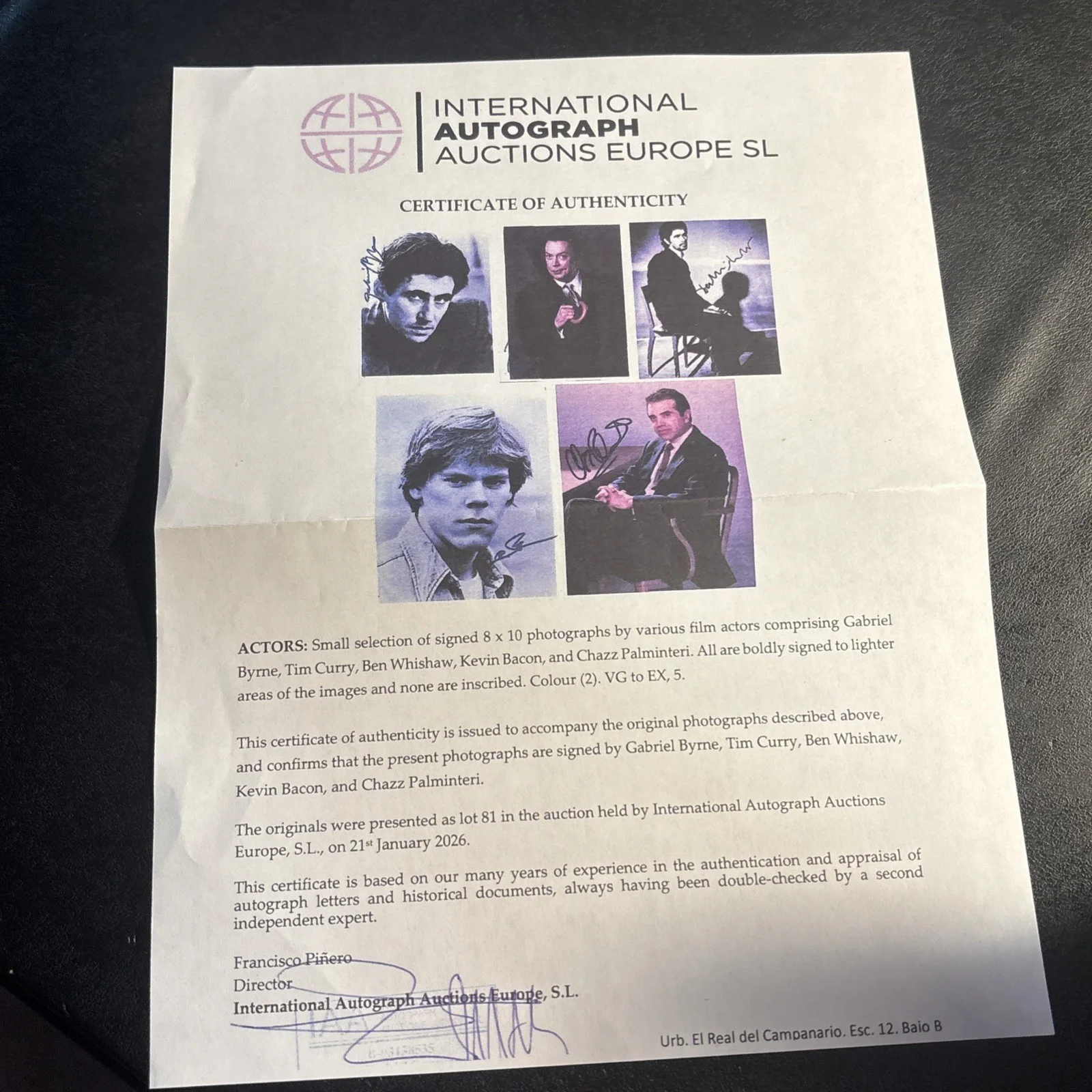 Tim Curry — Tim Curry autographed signed 8x10 IAA COA, image 5