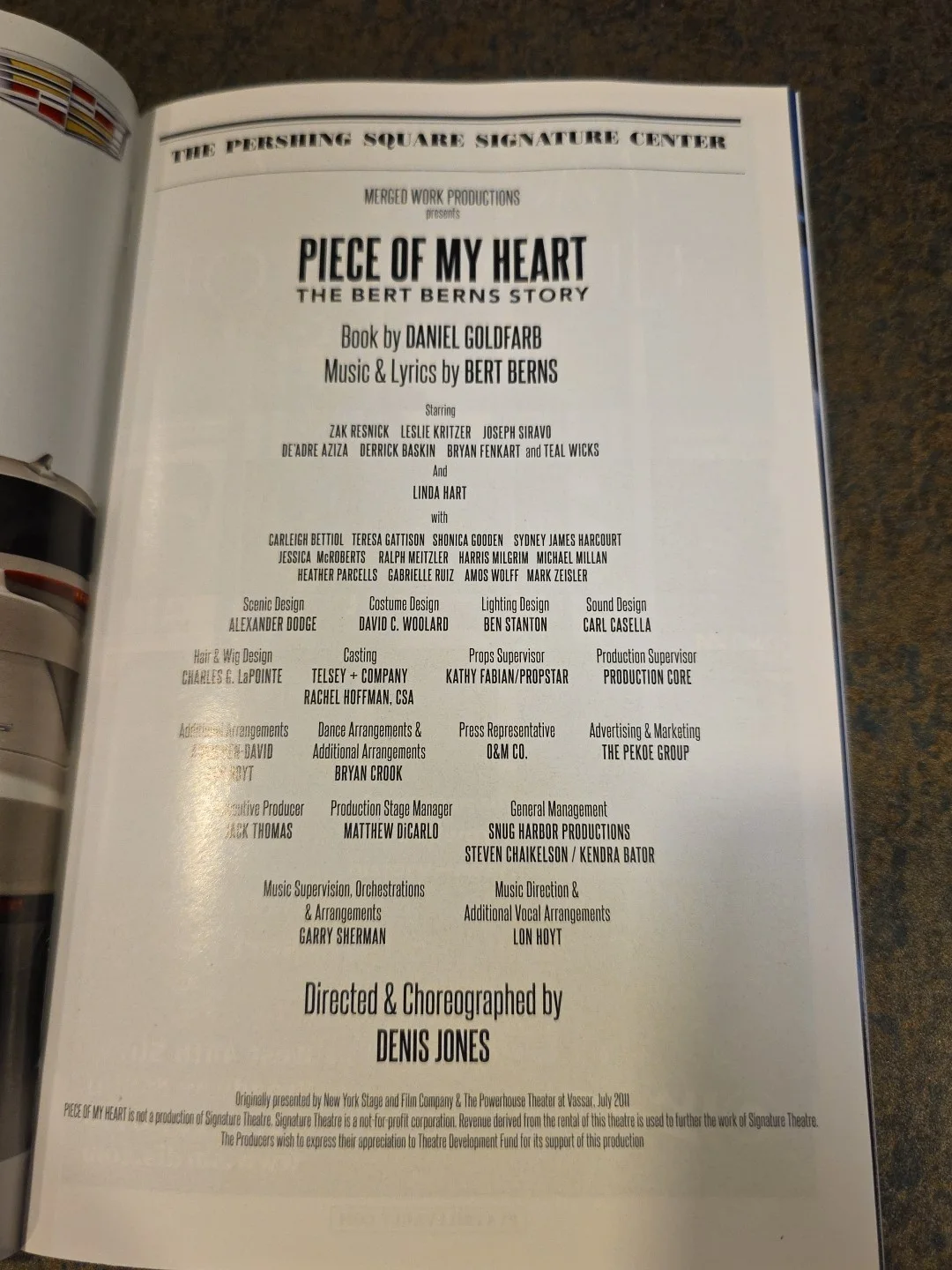 Cast — Piece of My Heart The Bert Berns Story Autographed Cast Playbill - August 2014, изображение 3