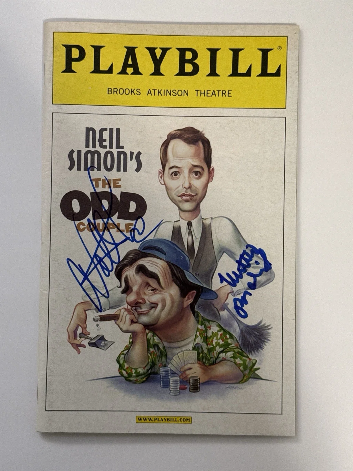 Matthew Broderick and Nathan Lane — The Odd Couple Signed Broadway Playbill Matthew Broderick Nathan Lane Apr 2006