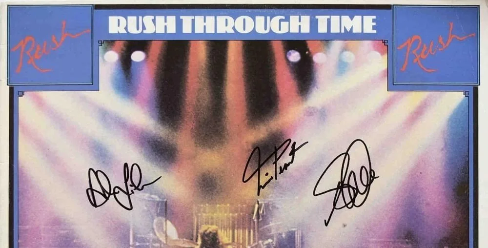 RUSH FULLY SIGNED RUSH THROUGH TIME LP X3 QUICK OPINION FROM ROGER EPPERSON NICE, image 2